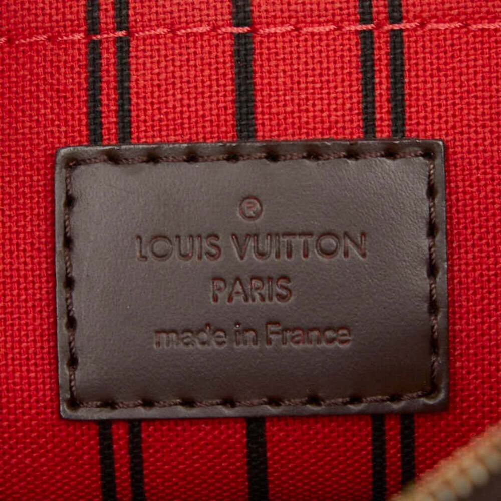 LOUIS VUITTON Brown Damier Leather Neverfull MM Pouch - Picture 9 of 10